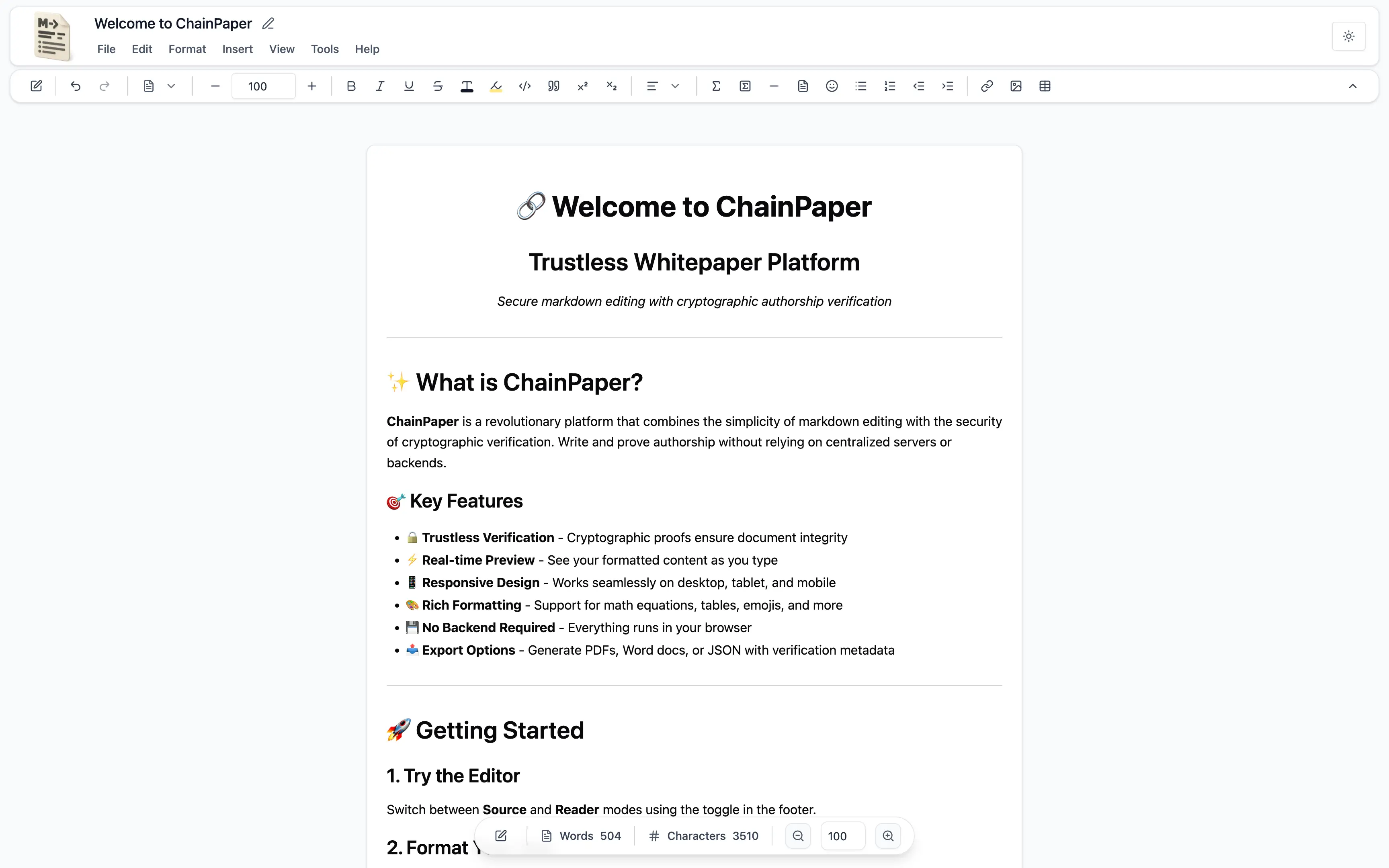 ChainPaper - Trustless Whitepaper